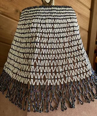 Antique Glass Beaded Fringe ~ Lamp Shade Fringe ~Iridescent &/or Mother Of Pearl • $64