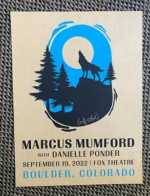 Marcus Mumford And Sons Boulder 2022 Original Silkscreen Concert Poster • $50