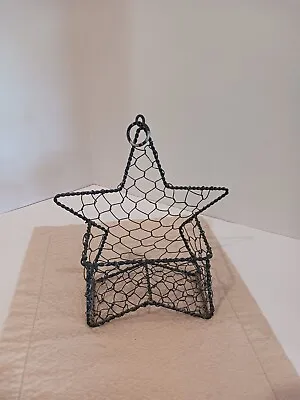Vintage Chicken Wire Wall Basket Star Shaped • $11