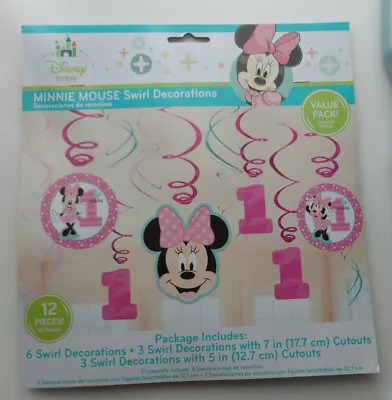 Disney Baby Minnie Mouse Birthday Swirl Decorations • $4.99