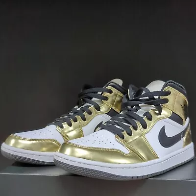 Size 10 - Jordan 1 Mid SE Metallic Gold 2020 • $60