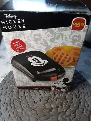 Disney Mickey Mouse Mini Waffle Maker Nonstick Mickey Shaped Waffles Black Used  • $10