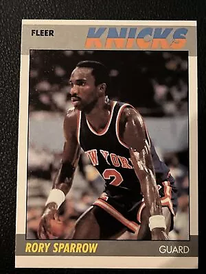 Rory Sparrow 1987 New York Knicks 87-88 Fleer Basketball #102 Of 132 Mint Fresh • $1.01