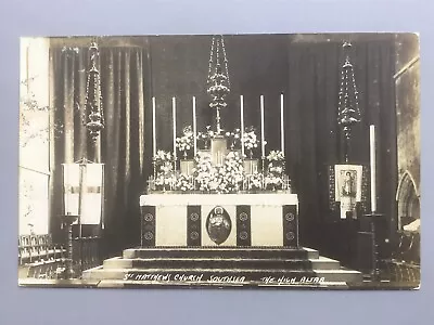 Southsea St Matthew's Church High Altar RP Postcard Portsmouth Relevant Message • £5.99