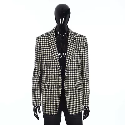 CELINE 2750$ Rectangle Jacket With Straight Collar In Rustic Checked Wool • $1548