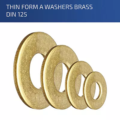 £1.93 • Buy M2 M2.5 M3 M4 M5 M6 M8 M10 M12 M16 Form A Washer Flat Solid Brass Din 125a