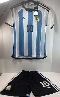New  Adidas #10 Lionel Messi Youth Soccer Jersey And Shorts Set Size 28 Youth • $49.99