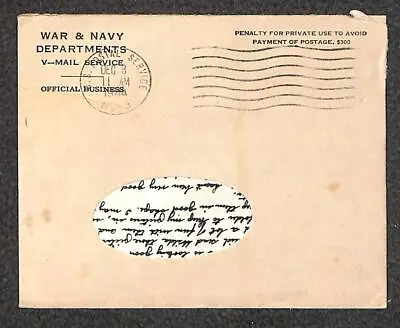 V-mail Ww2 Sgt Paul Mccamey Co.h 315th Inf Apo 79 France To Ohio Cover 1944 • $9.95