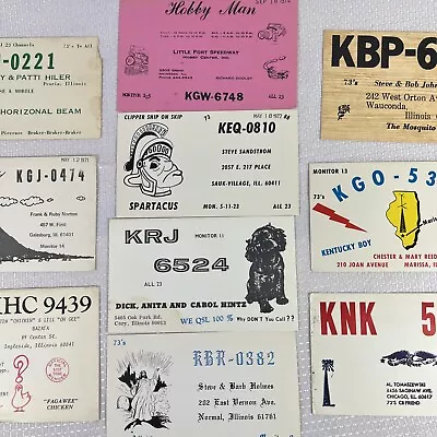 Vintage QSL Radio Cards Amateur Radio QSL Cards Lot Illinois Radio Cards Lot 10 • $19.99