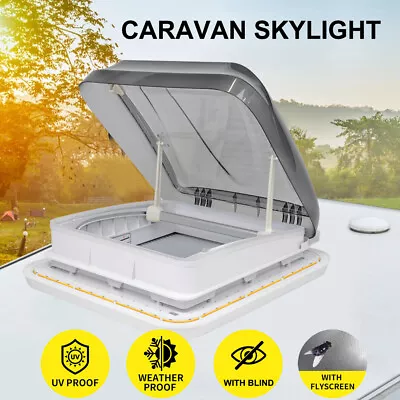 Caravan Motorhomes RV Roof Hatch Skylight 400X400 With Blind And LED Light • $195