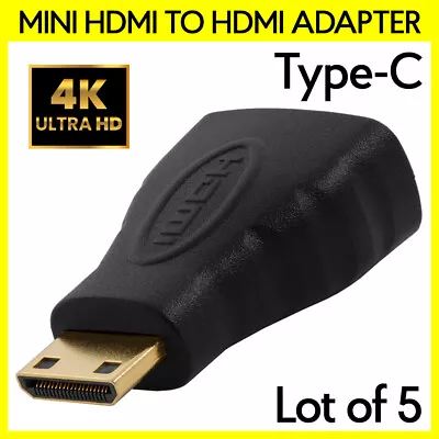 5PCS Mini HDMI Type C Male To Standard HDMI Female Adapter Connector Converter • $8.59