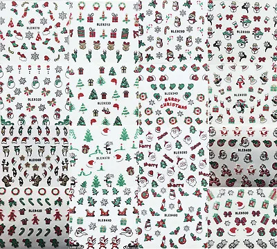 Nail Art 3D Christmas Xmas Glitter Stickers Decals Transfers Manicure BLE • $2.18