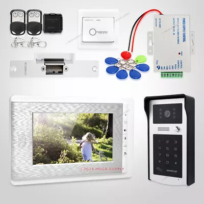 7  Video Door Phone Intercom System Electric Lock Supported For Home Security • $225.26