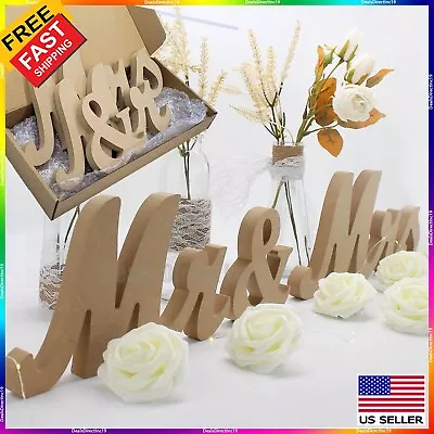 Mr And Mrs Wood Sign Wedding Table Top Decor Rustic Letters Decorations • $22.50