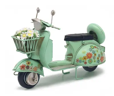 Green Lambretta Scooter Model Metal Tin Vintage Scooter Model Scooter Lovers • £27.99