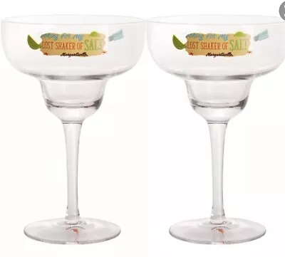 Margaritaville  Lost Shaker Of Salt  Margarita Glass Set Jimmy Buffet New • $31