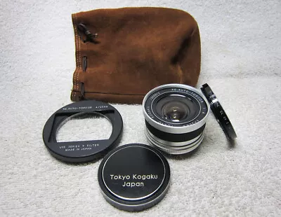 RARE Vintage TOPCON RE Auto Topcor 20mm F/4 LENS W/Filter HolderUV Case & Caps • $389.95
