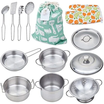 $25.30 • Buy Play Pots And Pans Toys For Kids - Kitchen Playset Pretend Cookware Mini Stai...
