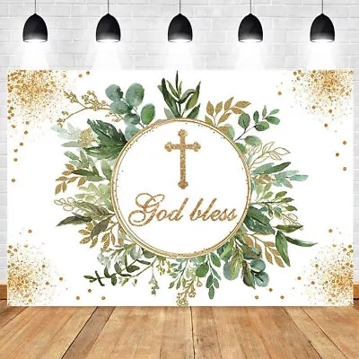 God Bless Backdrop Baptism Party First Holy Communion Background Photo Supplies • $78.09
