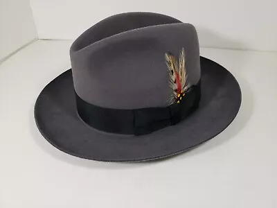 Borsalino Deedy Fur Felt Hat Fedora Gray  • $129.99