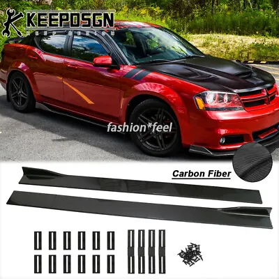 CARBON Side Skirts Splitter Body Parts Extension For Dodge AVENGER Sxt Se Es R/t • $99.11