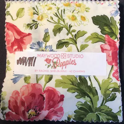 MAYWOOD Studio POPPIES 5  42-Charms Squares By Rachel Shelburne 100% Cotton NEW • $5