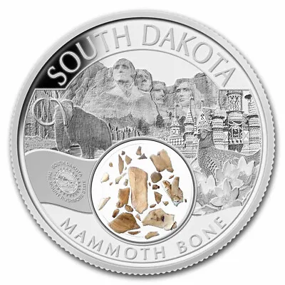 2023 1 Oz Silver Treasures Of The U.S. South Dakota Mammoth Bone • $92.30
