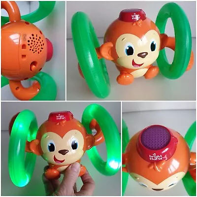 Bright Starts Roll & Glow Monkey Baby/Kids Crawling Musical Toy Light Up Wheel • £7