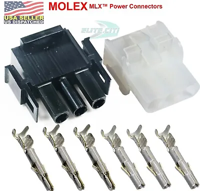 Molex 3-Pin Male & Female Wire Connect W/14-20 AWG (3 Circuit) - 2.13mm MLX • $7.49