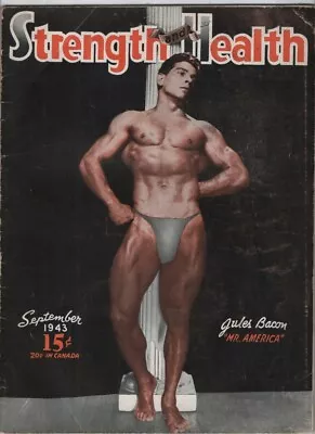 Strength & Health Mag Jules Bacon Mr.America September 1943 032822RNON • $19.85