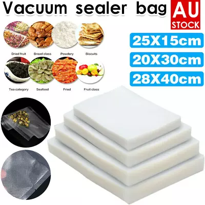 100/200pcs Vacuum Sealer Rolls Bags Precut Food Storage Saver Heat Seal Cryovac • $9.90