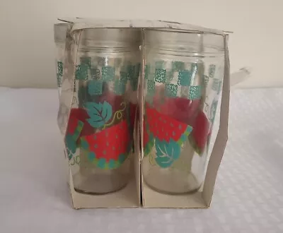 Vtg Anchor Hocking Watermelon Golden Harvest 16oz Tumblers Set Of 4 New • $26