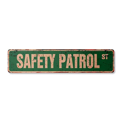 SAFETY PATROL Vintage Street Sign Crossing Guard School Traffic Junior • $28.99