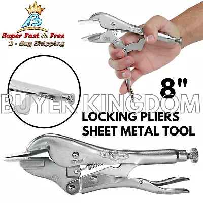 Flat Jaw Vise Grip Locking Pliers Sheet Metal High Grade Alloy Steel Tool 8  NEW • $35.70