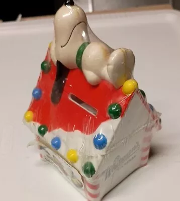 SNOOPY VINTAGE DOG HOUSE BANK 6” Tall From Peanuts Comics And Whitman’s Candies  • $10