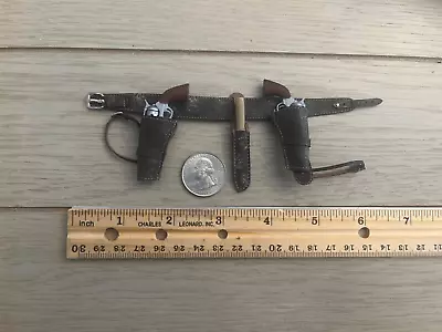 Miniature 1/6 Scale Toy Double Brown Leather Holster Peacemaker 2 Colt Pistol #2 • $58