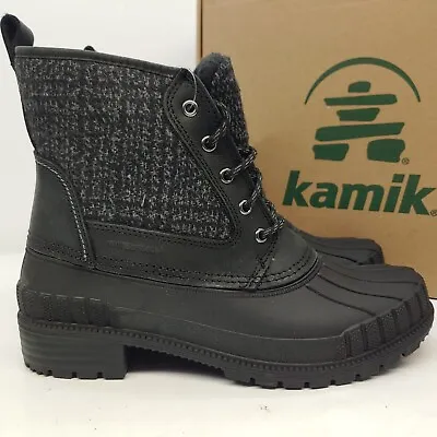 Kamik Sienna Mid Winter Boots Women's Size 10 Black Waterproof -4 Heat-MX USA • $99.95