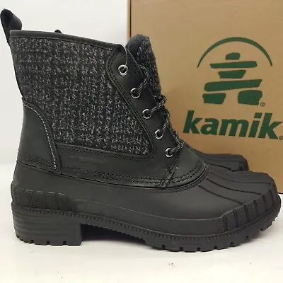 Kamik Sienna Mid Winter Boots Women's Size 9 Black Waterproof -4 F Heat-MX USA • $99.95