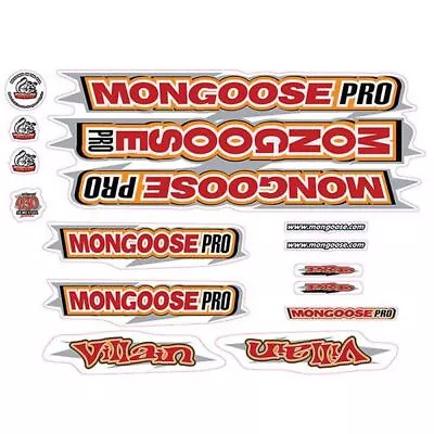 Mongoose - 2000 Villain For Black Frame - Decal Set - Old School Bmx • $88