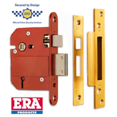 SASH LOCK 76mm ERA FORTRESS 3  5 LEVER BS BRITISH STANDARD POLISHED BRASS NEW • £15.95