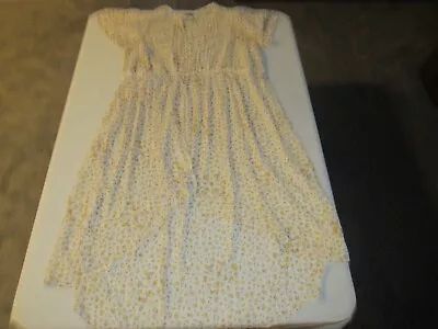 $5.99 • Buy Torrid Women's Yellow Sheer Floral Hi/low Cardigan Size 3