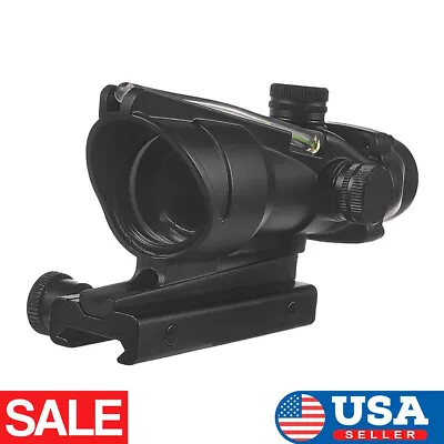 Hunting Rifle Scope ACOG 4X32 Optics Sight Tactical Reticle Real Red Green Fiber • $63.60