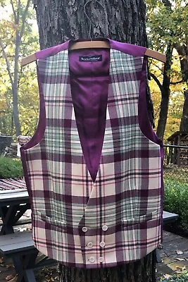 Scotland Shop Tartan Wool Double Breasted Waistcoat - Beautiful Bold Colors • $65