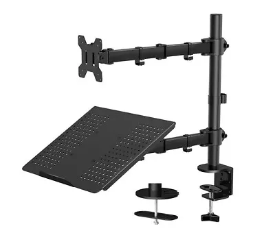 $52 • Buy Monitor And Laptop 2-in-1 Adjustable Mount,  Dual Monitor Arm And Notebook Stand