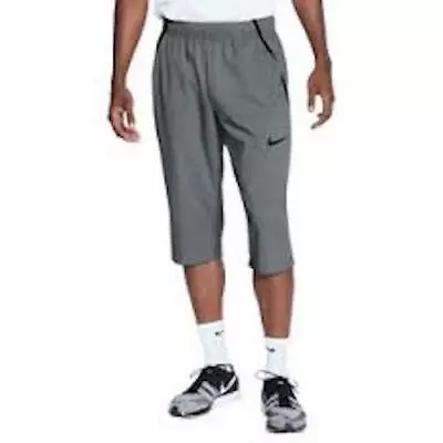Mens Nike Flex Short Training 3/4 Pants Long Shorts Gray Size Small S CU4955-084 • $49.99