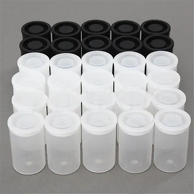 $12.09 • Buy 20pcs Plastic Empty Black/White Bottle 35mm Film Cans Canisters Containers