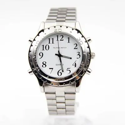 English Talking Watch Blind Or Visually Impaired Watch Silver Wristwatches • £17.26