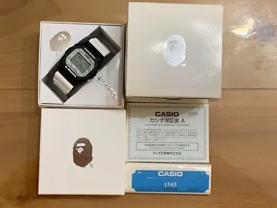 RARE A BATHING APE X G-Shock Collaboration NFS Limited To 10000p White *Unused • $407.32