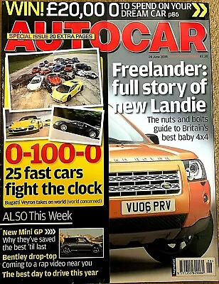 AUTOCAR MAGAZINE 28-JUN-06 - Bentley Azure Mini Cooper S Works GP Alfa Spider • $8.83