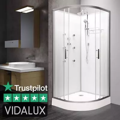 Vidalux 1000 X 1000 Shower Cabin White SS710 Quad Fast Build Enclosure No Leaks • £549